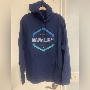 Hurley Men's Navy Hoodie with Graphic Design
